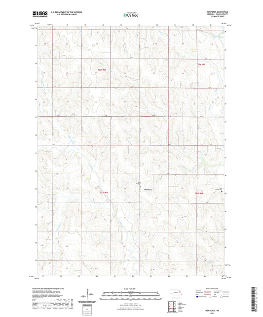 Monterey Nebraska US Topo Map Image