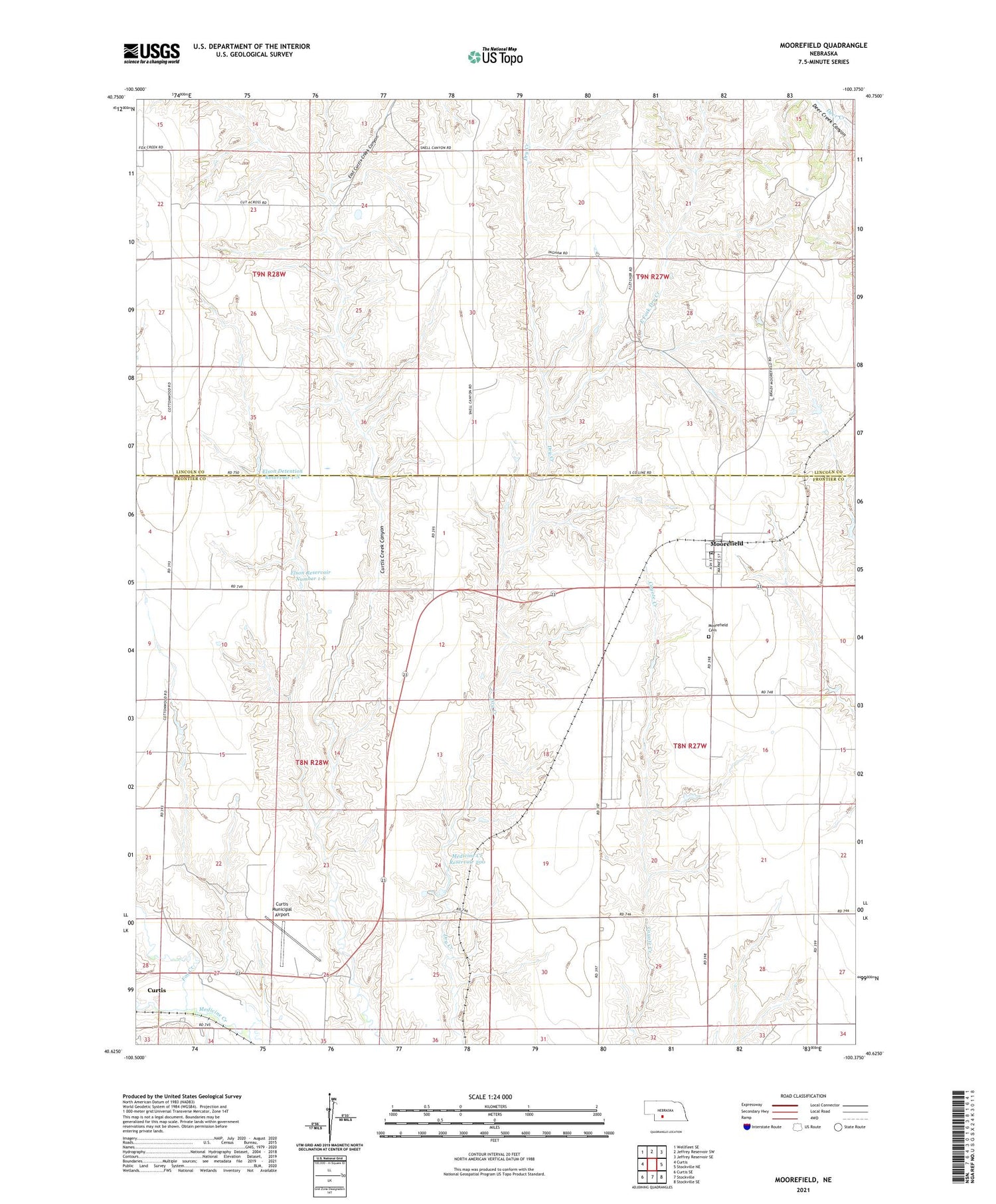 Moorefield Nebraska US Topo Map Image