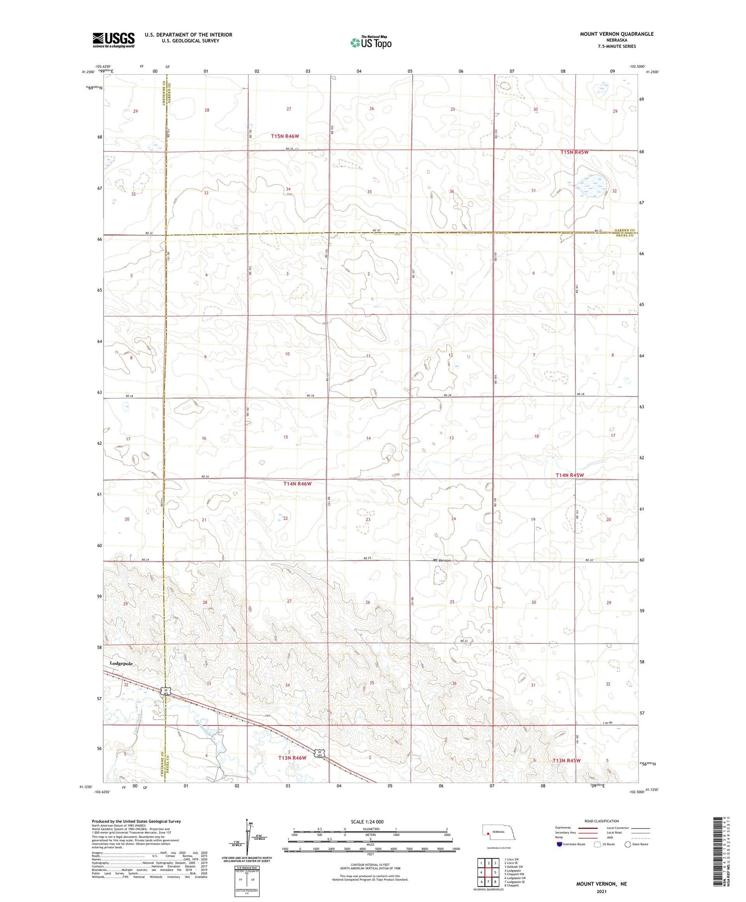 Mount Vernon Nebraska US Topo Map Image