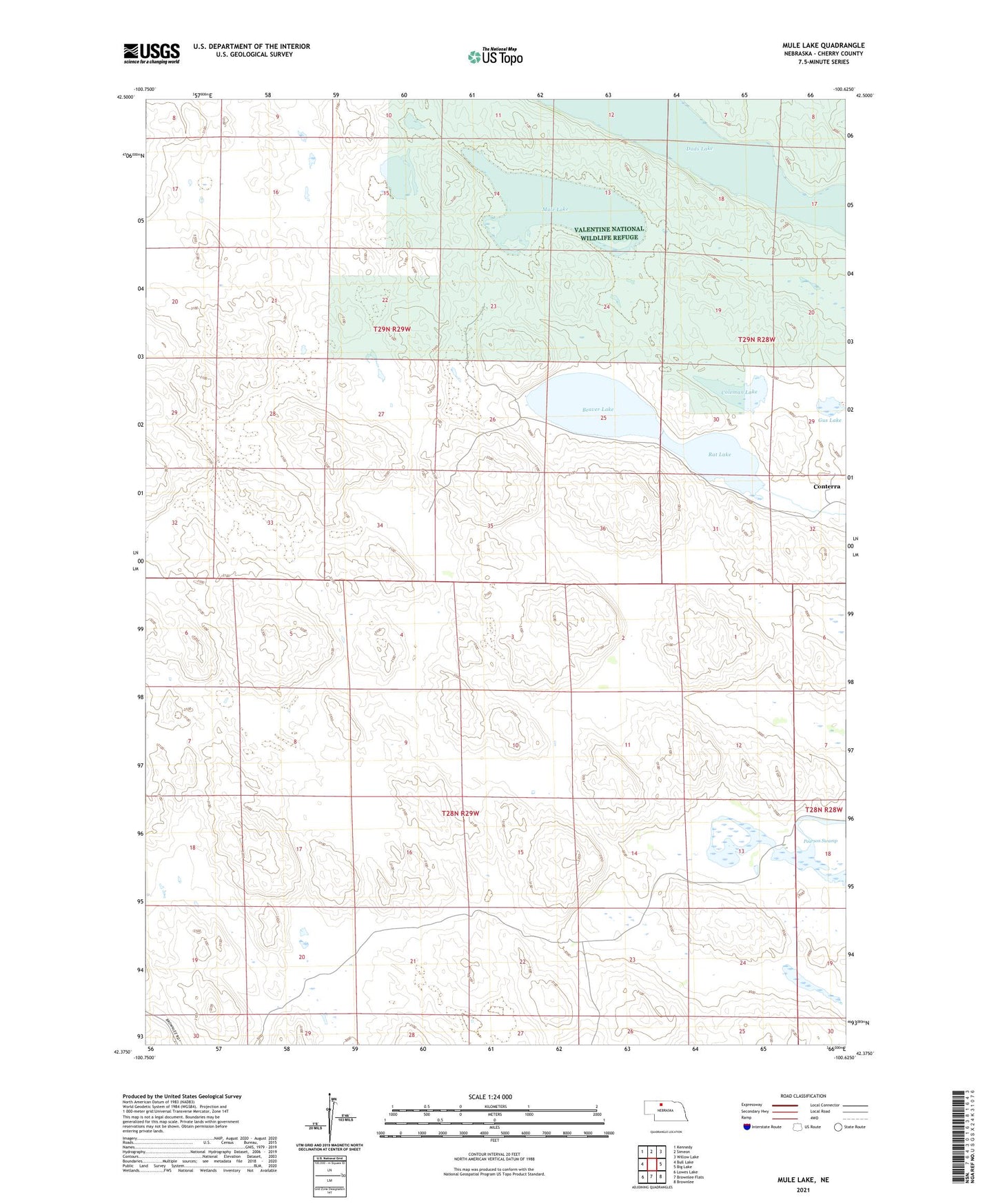 Mule Lake Nebraska US Topo Map Image