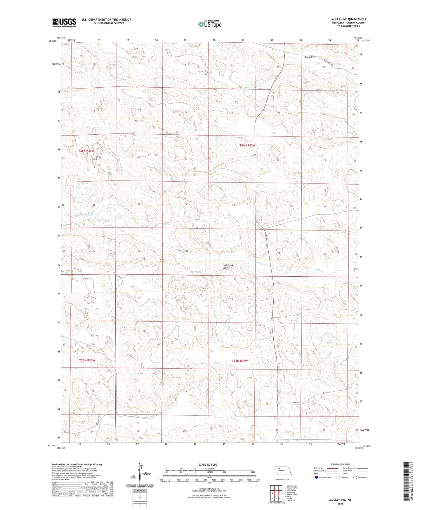 Mullen NE Nebraska US Topo Map Image