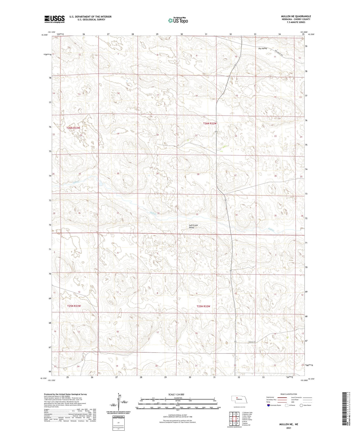 Mullen NE Nebraska US Topo Map Image
