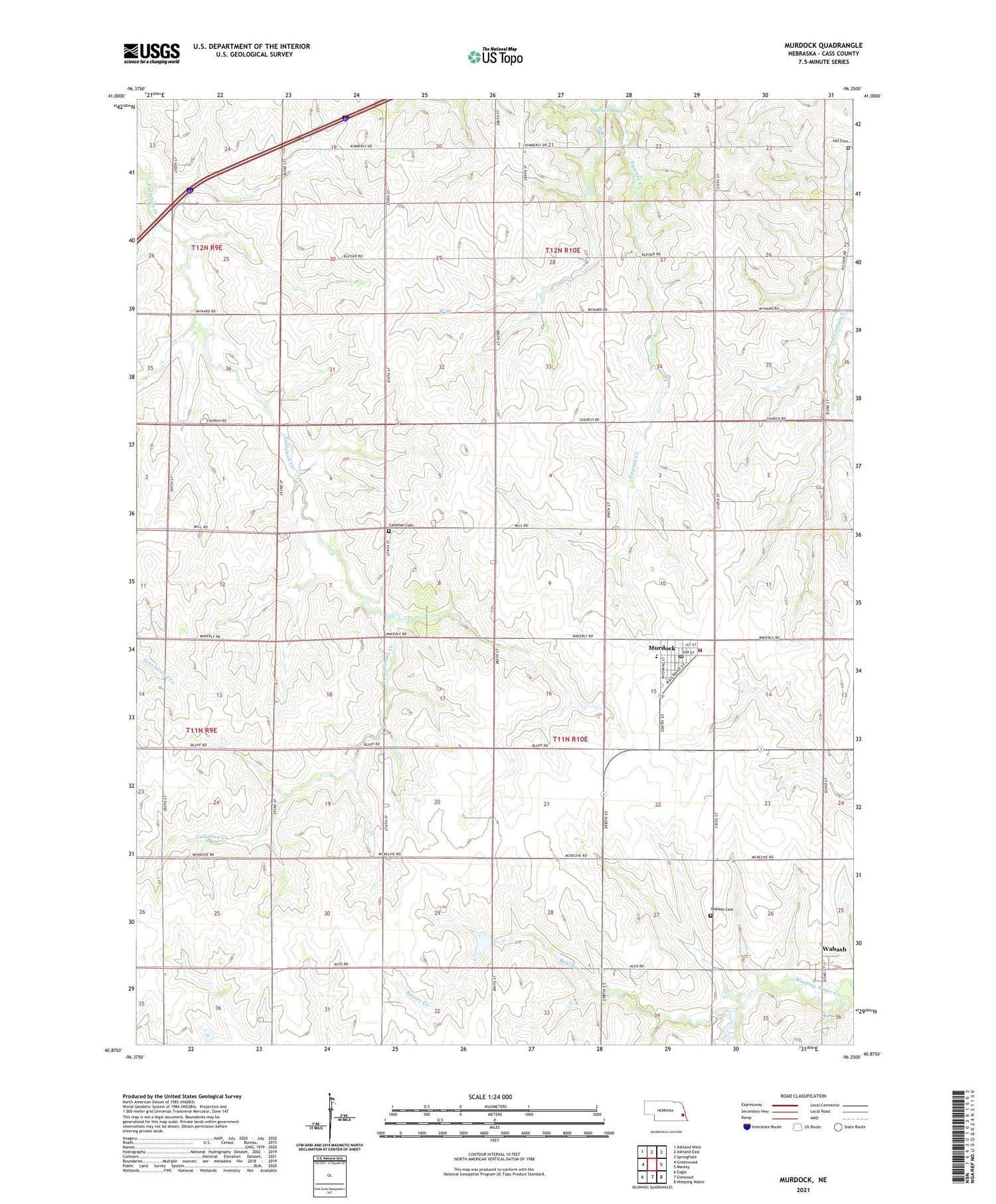 Murdock Nebraska US Topo Map Image