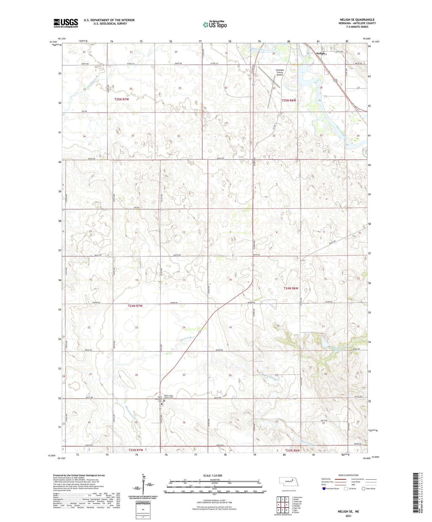 Neligh SE Nebraska US Topo Map Image