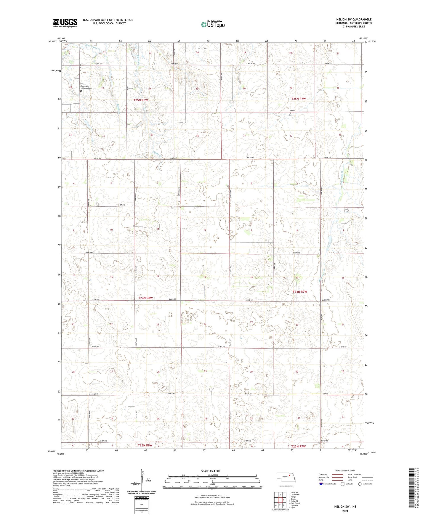Neligh SW Nebraska US Topo Map Image