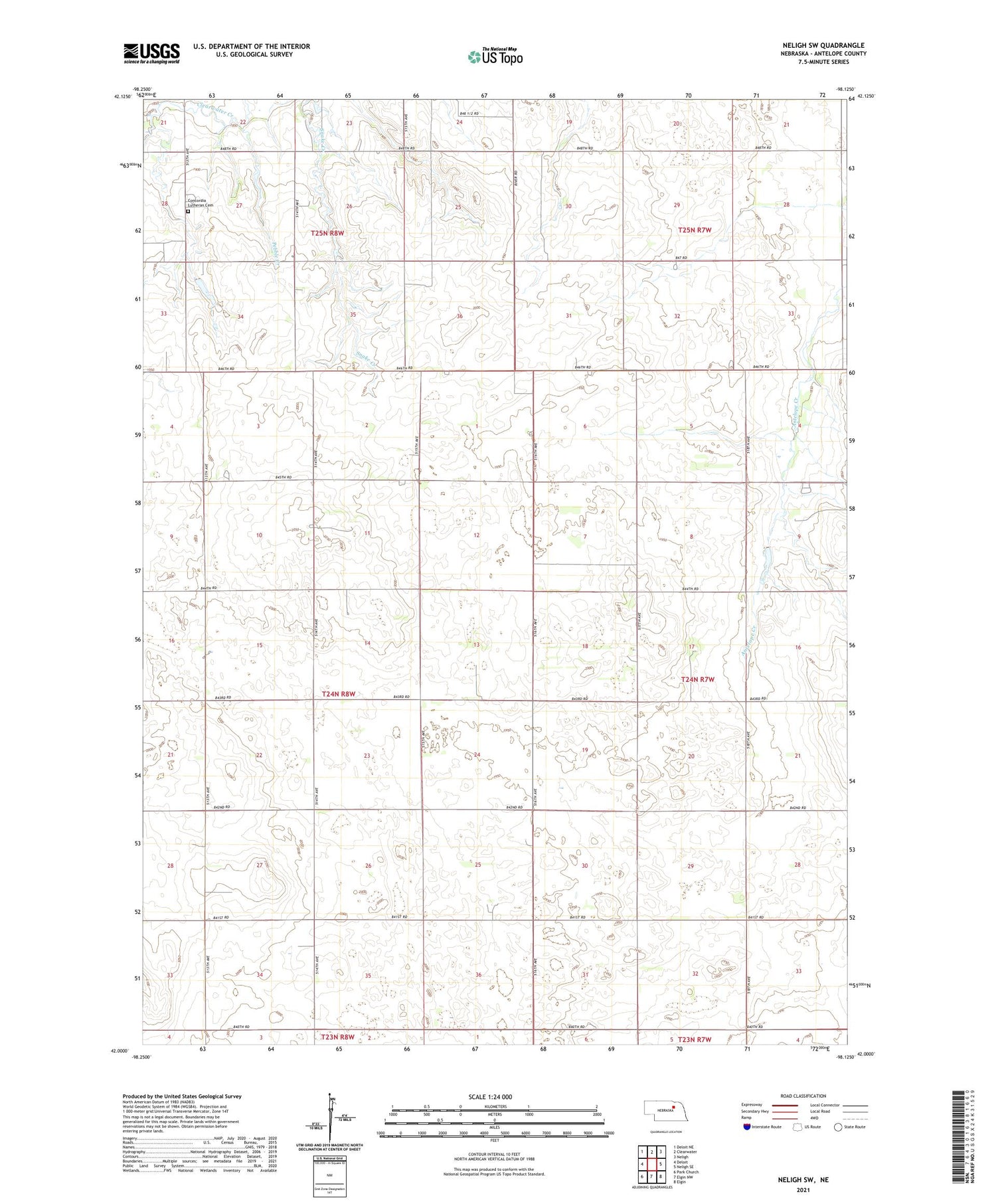 Neligh SW Nebraska US Topo Map Image
