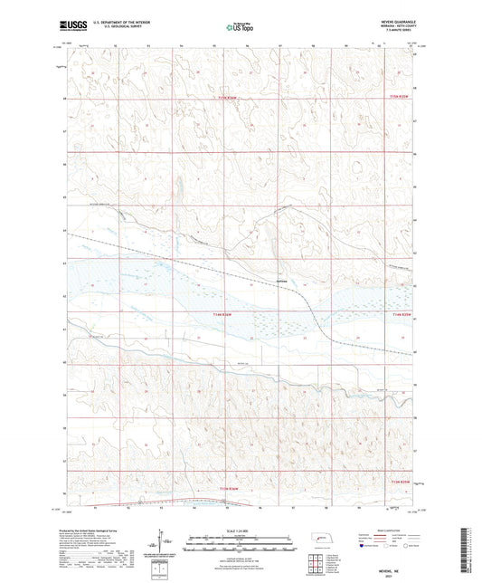 Nevens Nebraska US Topo Map Image
