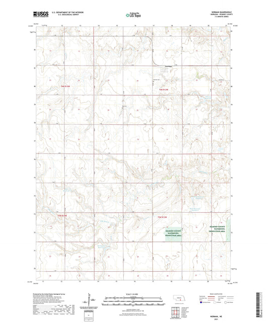 Norman Nebraska US Topo Map Image