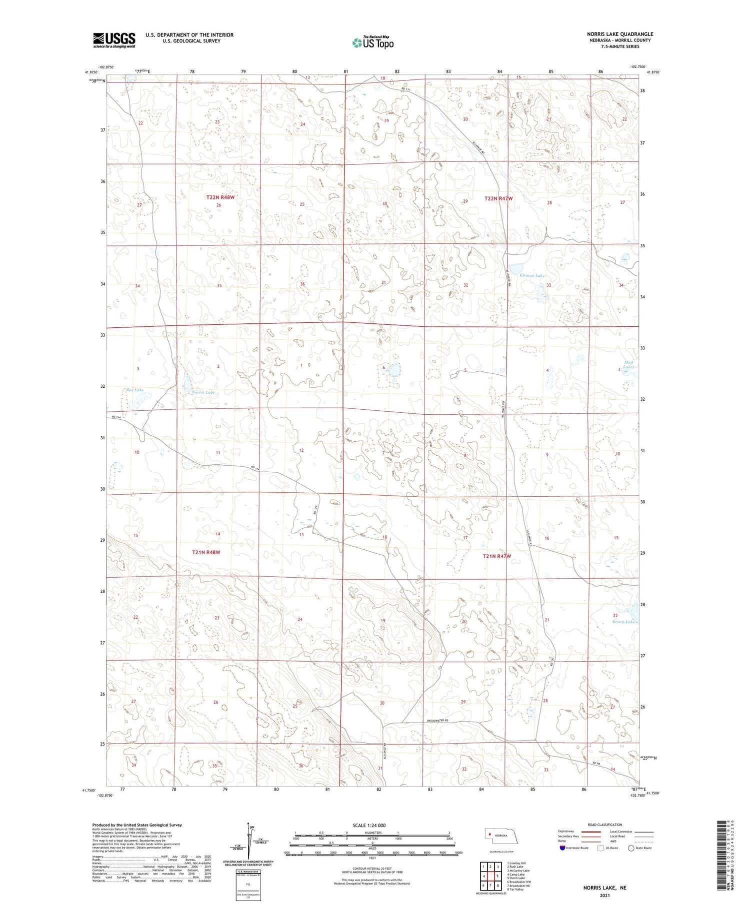 Norris Lake Nebraska US Topo Map Image