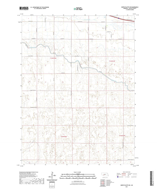 North Platte SW Nebraska US Topo Map Image