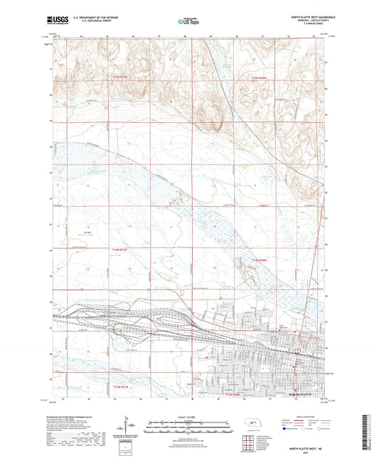 North Platte West Nebraska US Topo Map Image