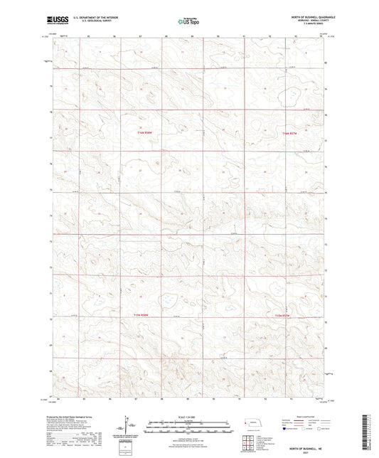 North of Bushnell Nebraska US Topo Map Image