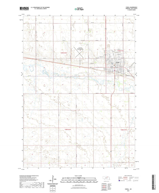 O'Neill Nebraska US Topo Map Image