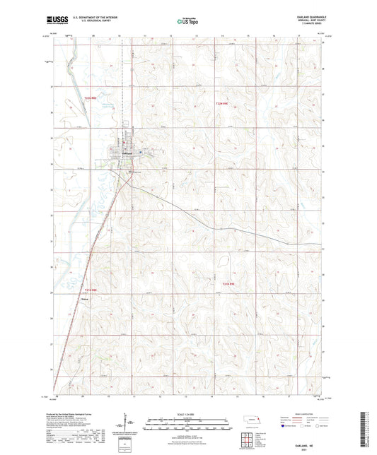 Oakland Nebraska US Topo Map Image
