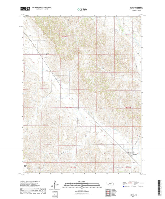 Oconto Nebraska US Topo Map Image