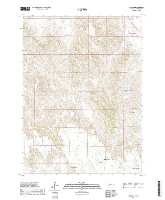 Oconto NW Nebraska US Topo Map Image