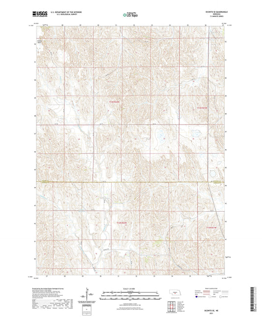Oconto SE Nebraska US Topo Map Image
