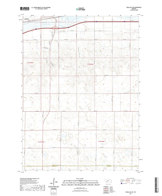 Ogallala SW Nebraska US Topo Map Image