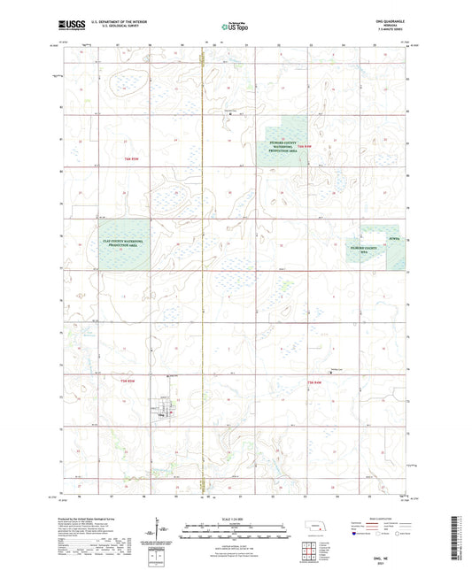 Ong Nebraska US Topo Map Image