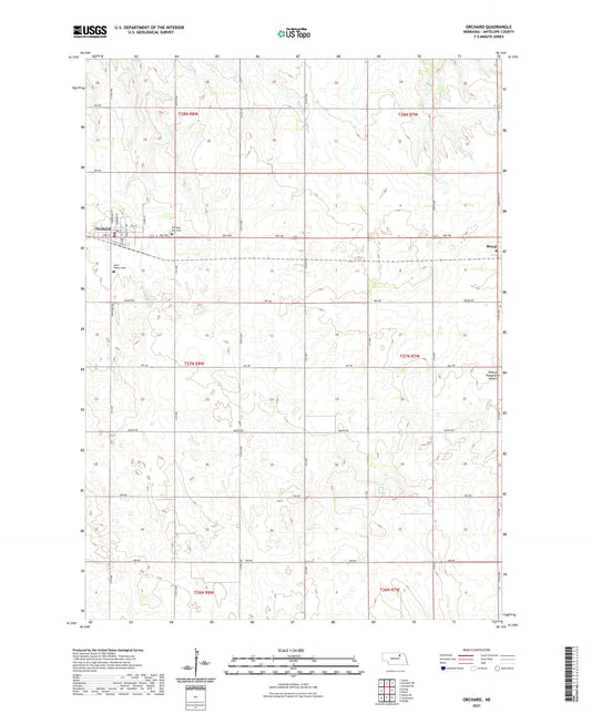 Orchard Nebraska US Topo Map Image