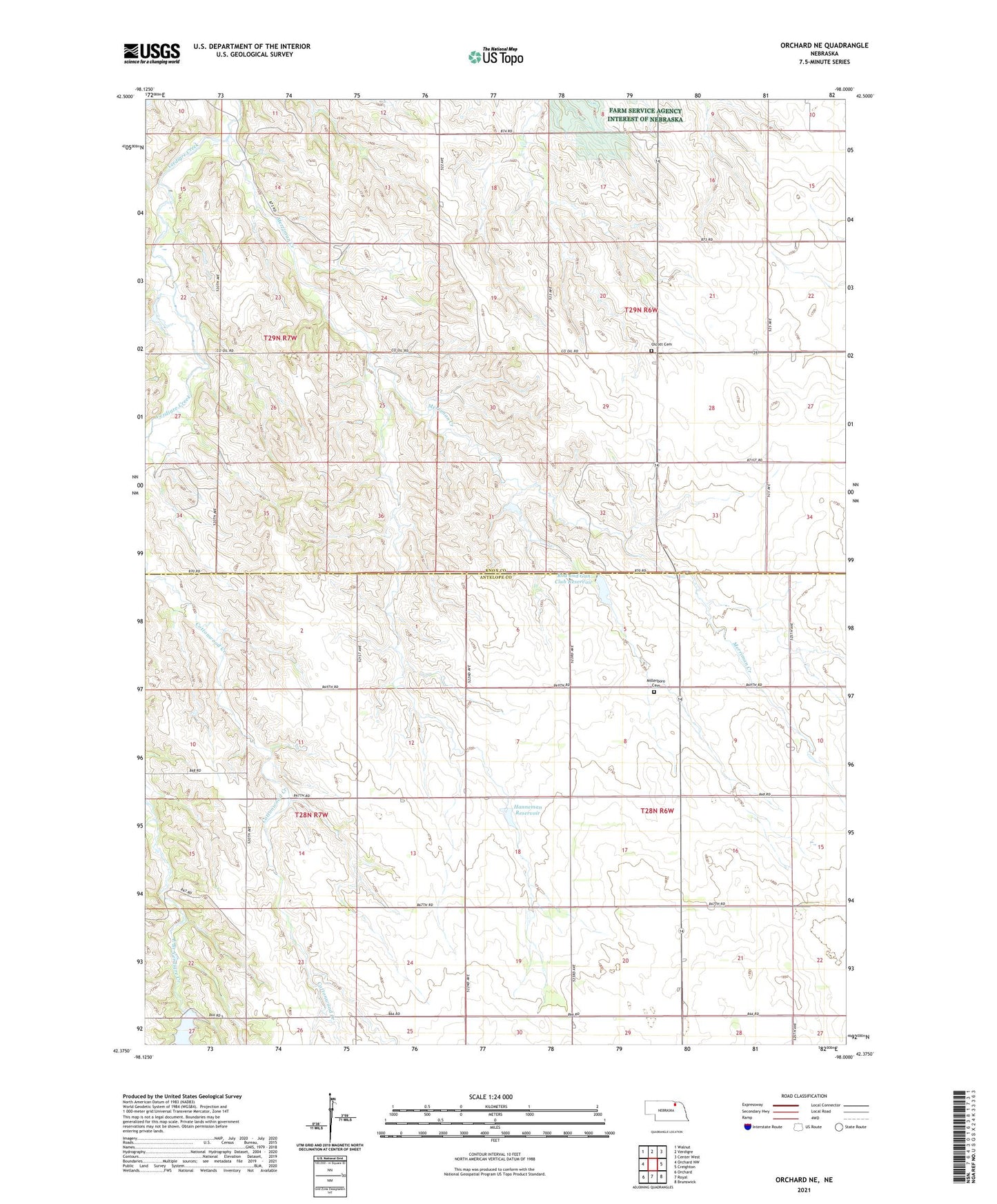 Orchard NE Nebraska US Topo Map Image