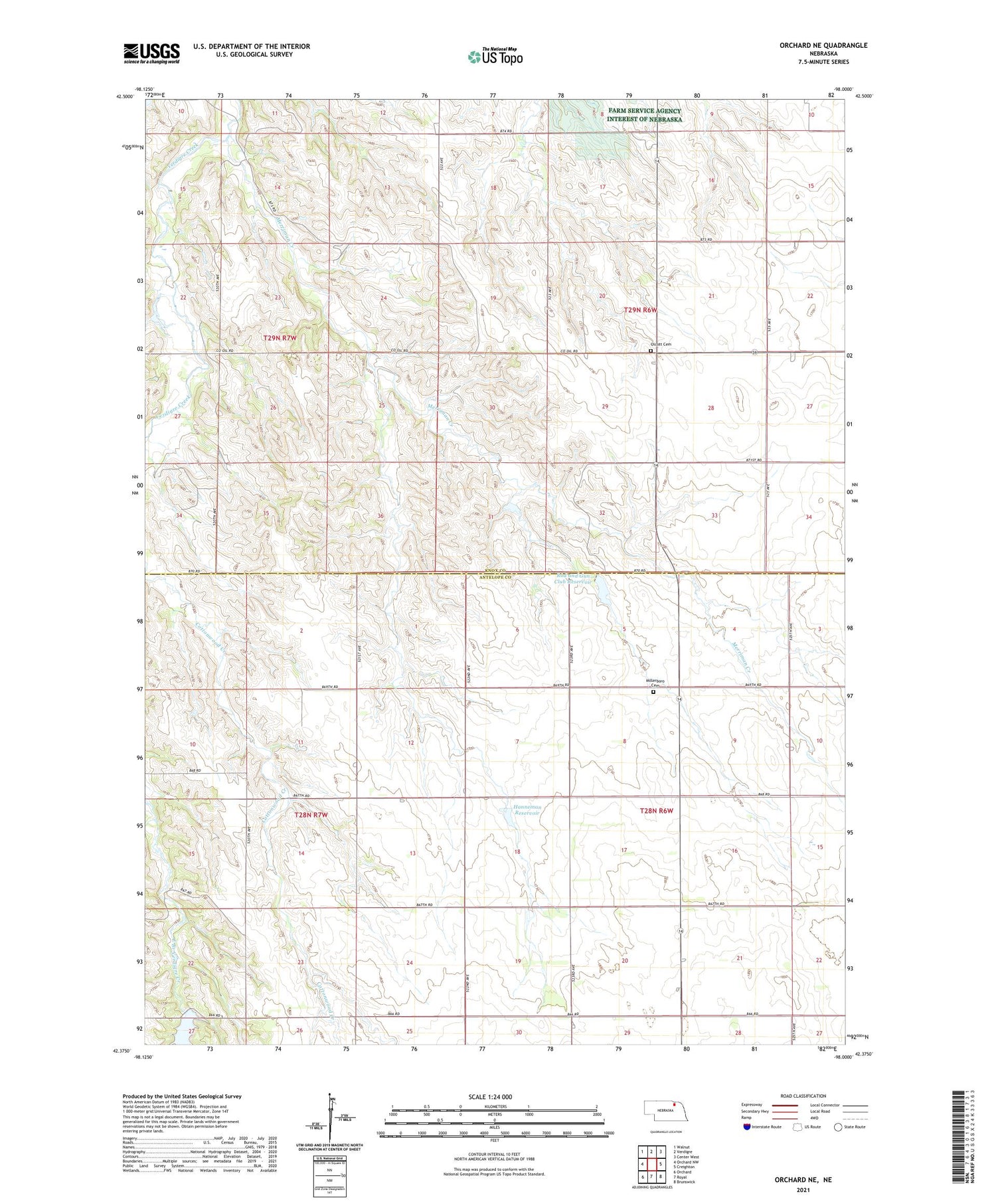 Orchard NE Nebraska US Topo Map Image