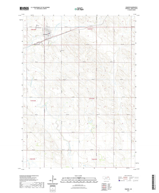 Osmond Nebraska US Topo Map Image