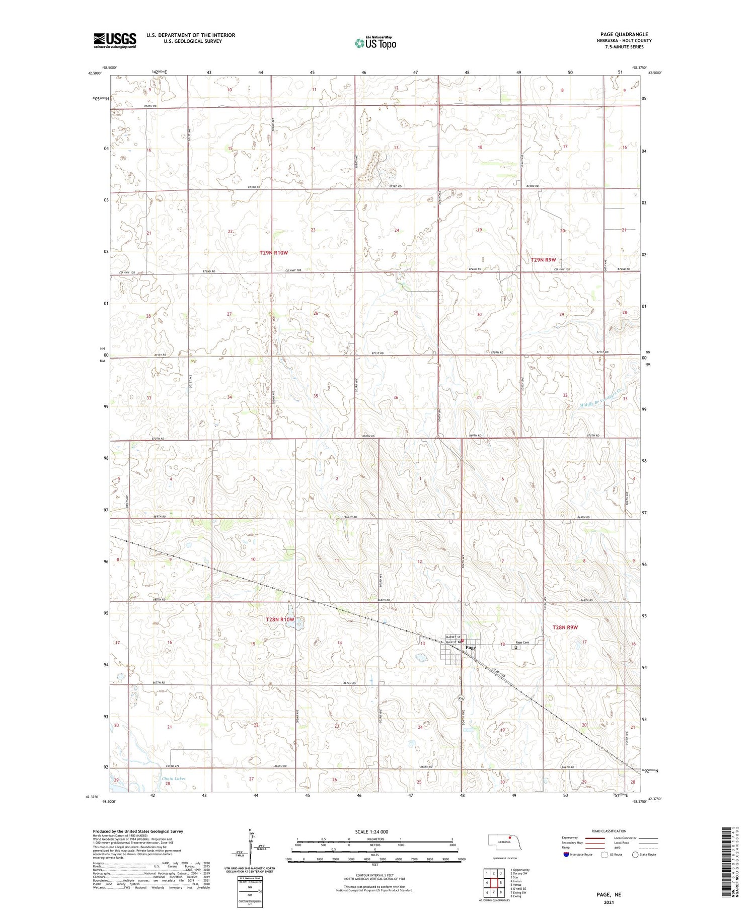 Page Nebraska US Topo Map Image
