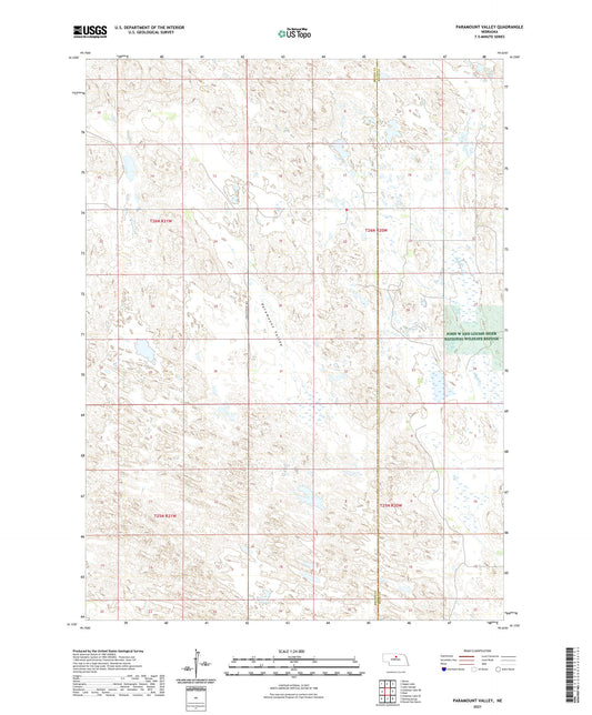 Paramount Valley Nebraska US Topo Map Image