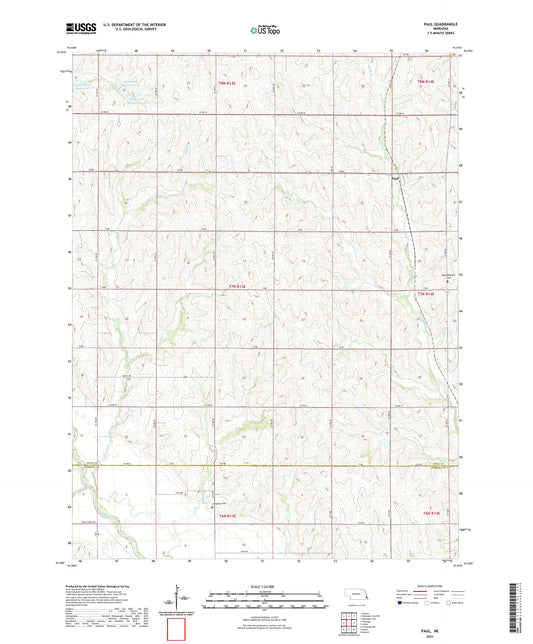 Paul Nebraska US Topo Map Image