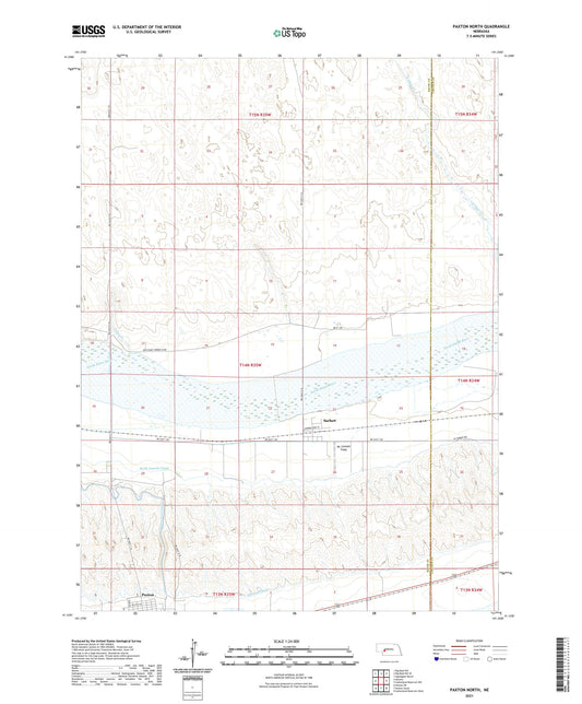 Paxton North Nebraska US Topo Map Image