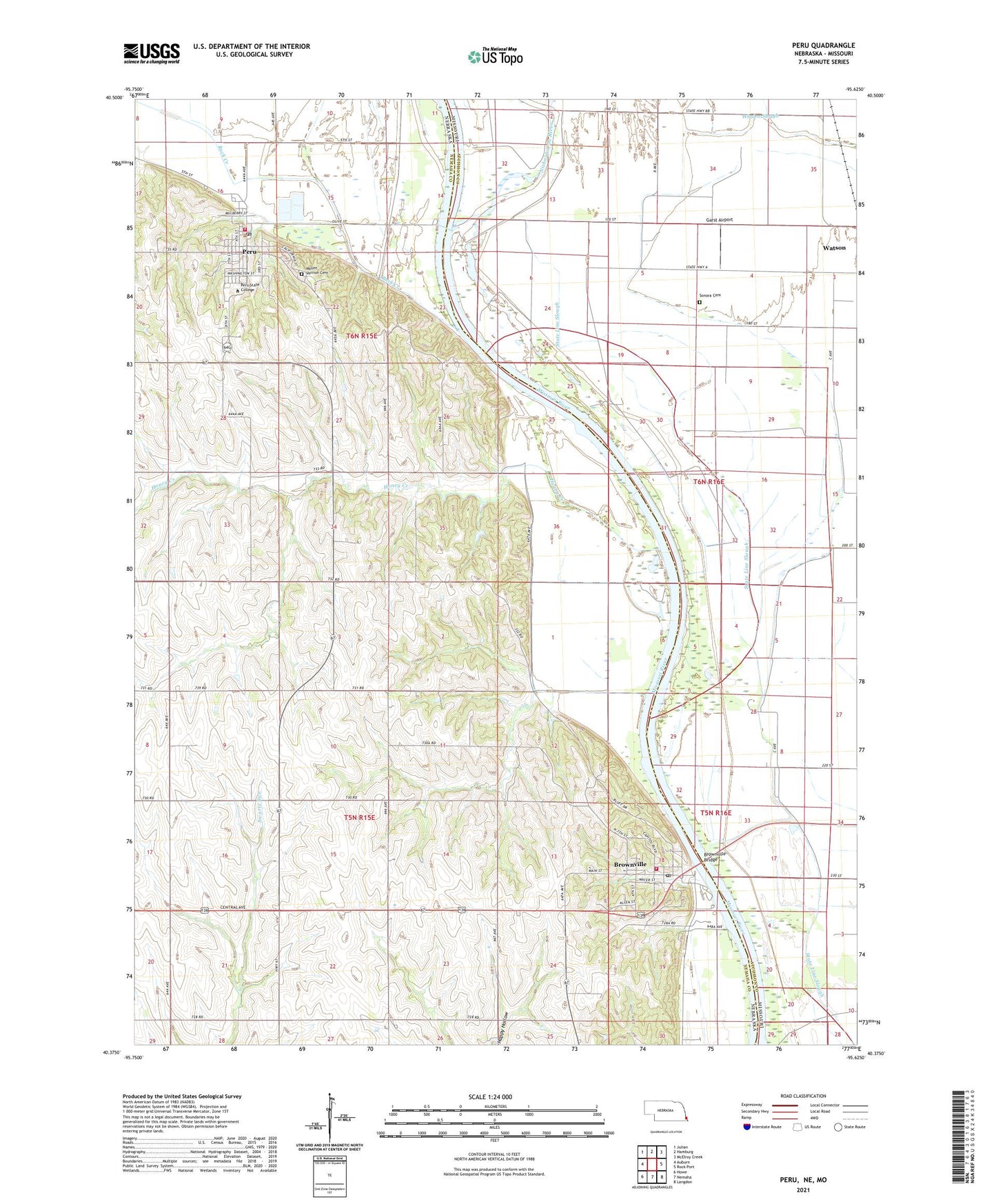 Peru Nebraska US Topo Map Image