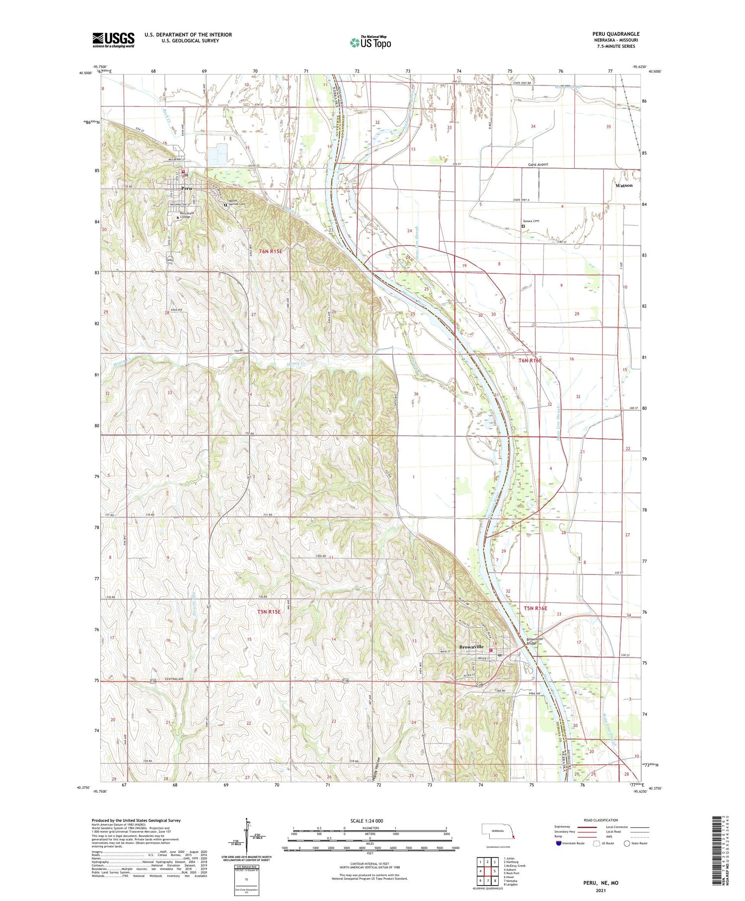 Peru Nebraska US Topo Map Image