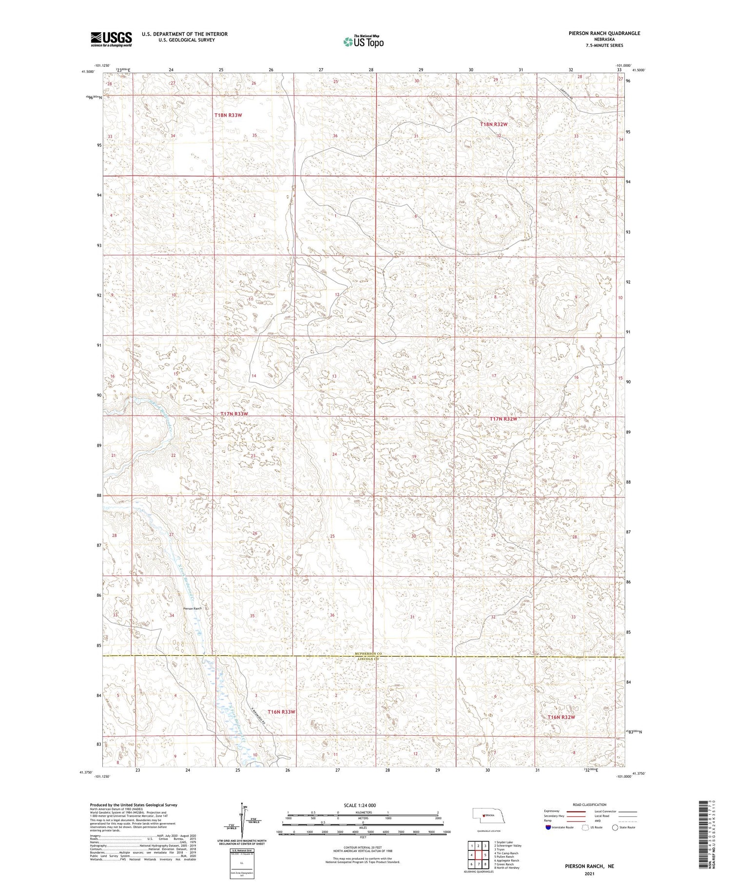 Pierson Ranch Nebraska US Topo Map Image