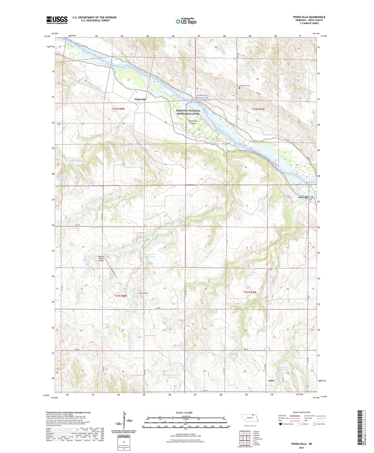 Pishelville Nebraska US Topo Map Image