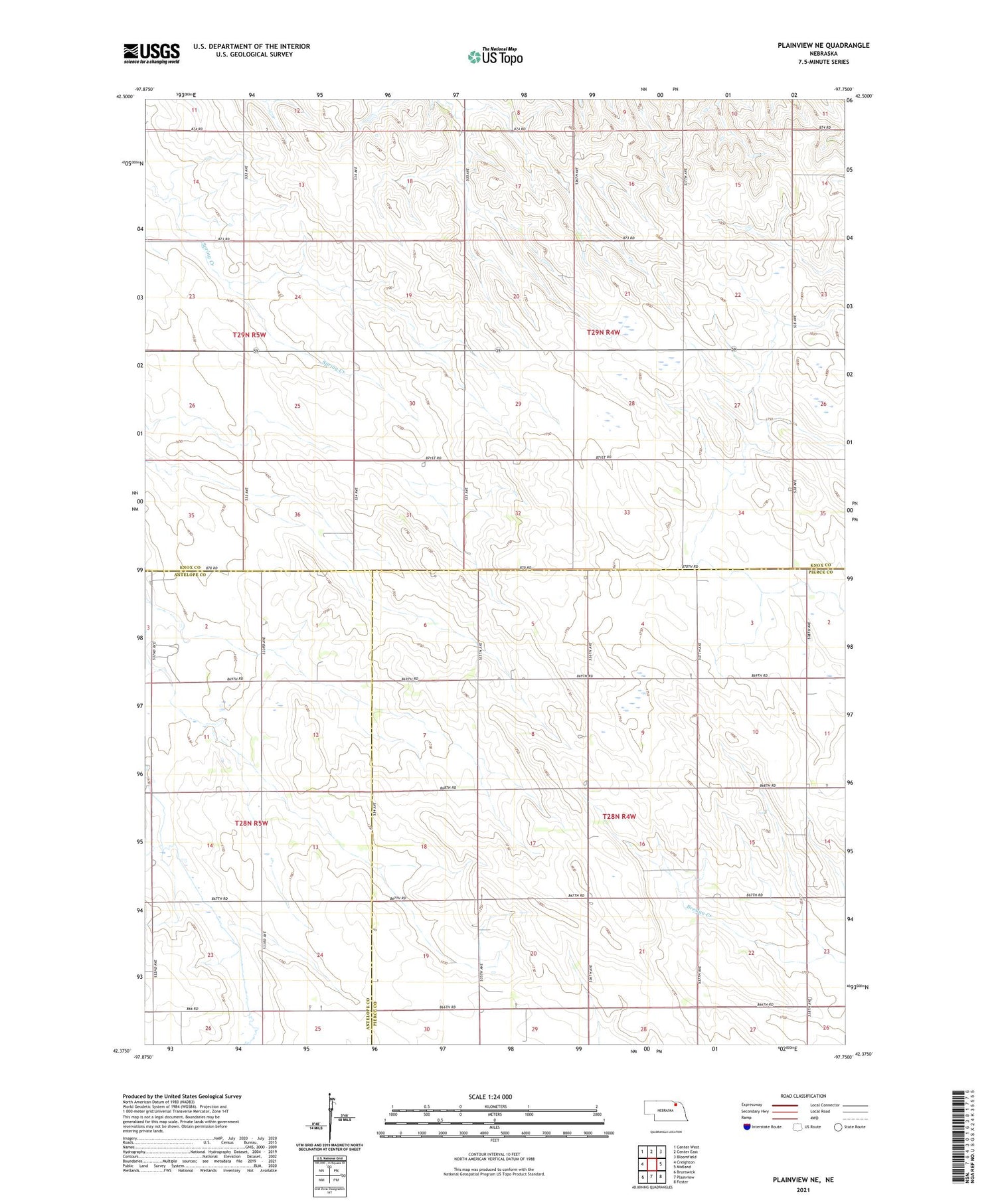 Plainview NE Nebraska US Topo Map Image