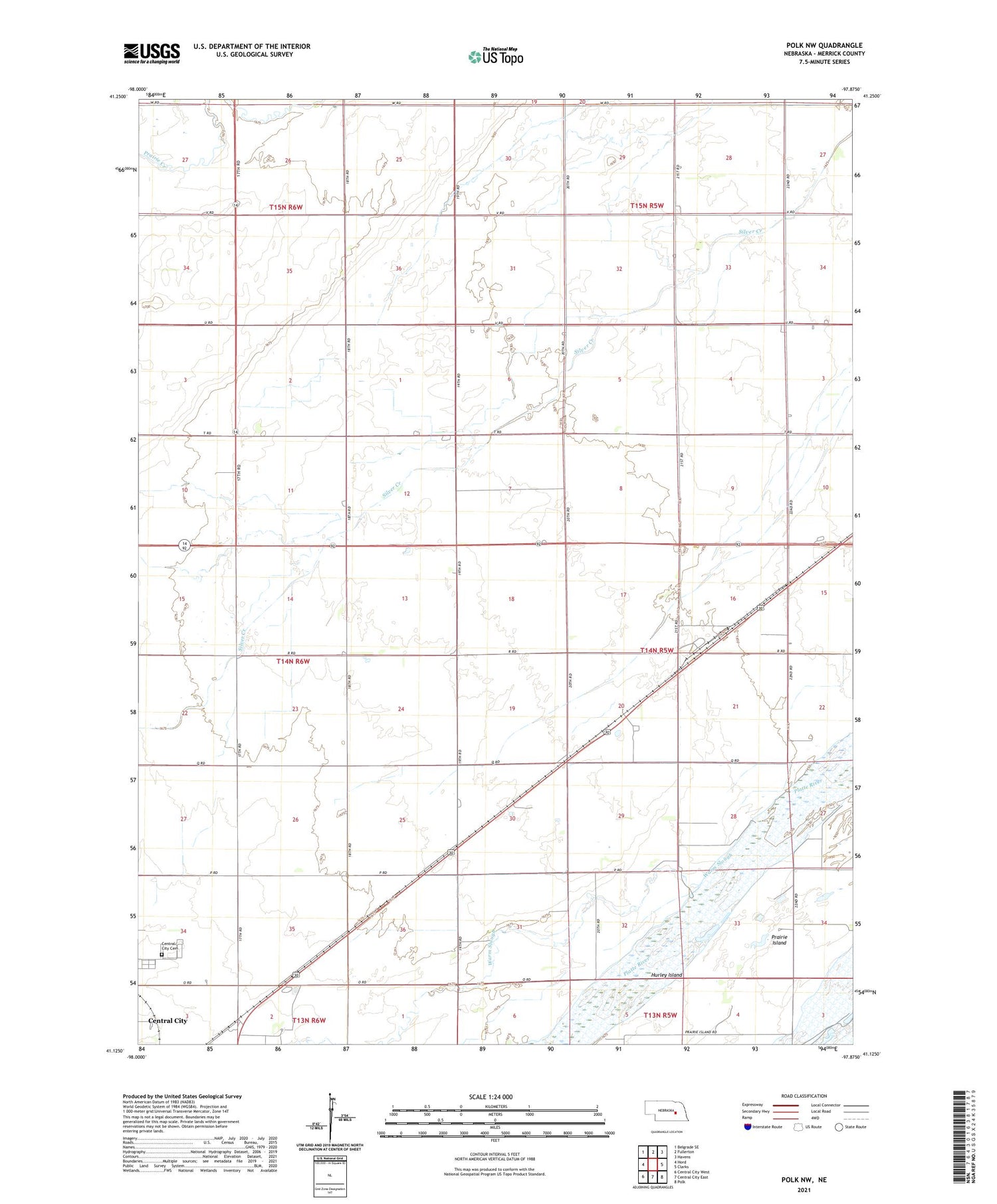 Polk NW Nebraska US Topo Map Image