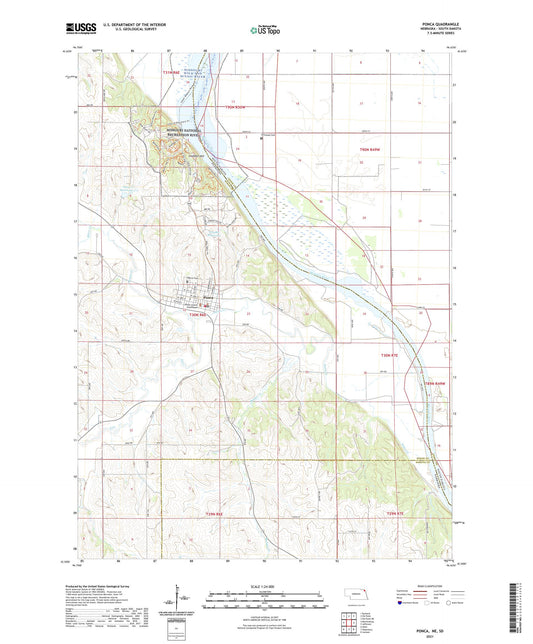 Ponca Nebraska US Topo Map Image