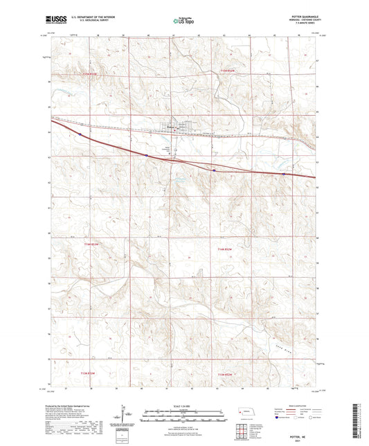 Potter Nebraska US Topo Map Image