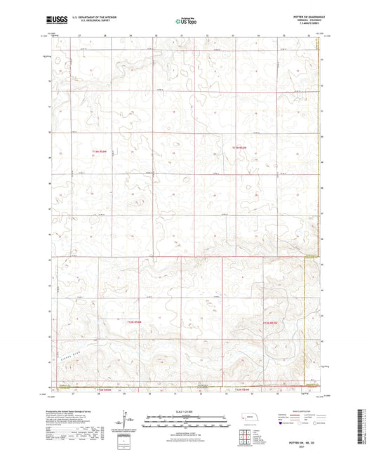 Potter SW Nebraska US Topo Map Image