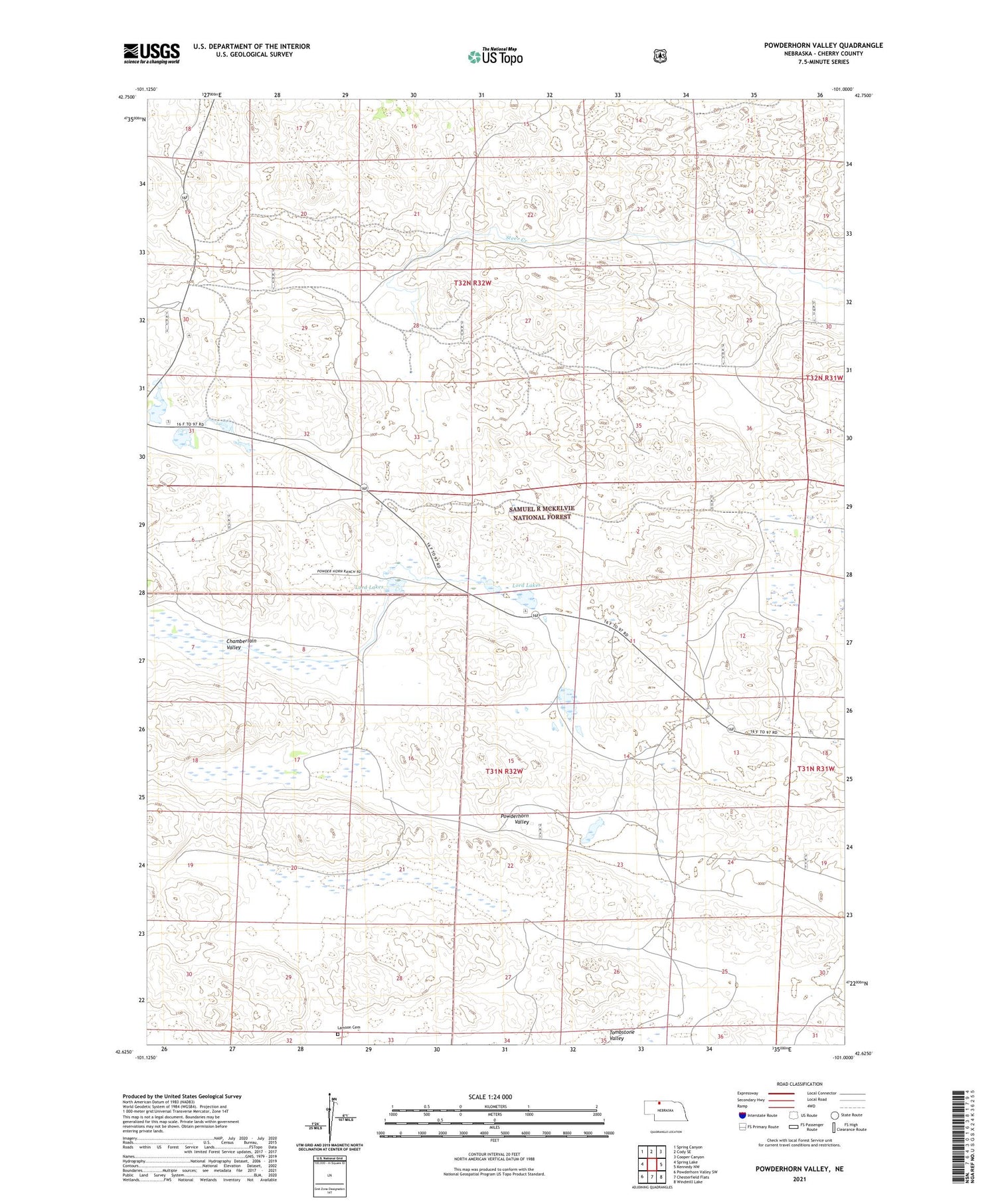 Powderhorn Valley Nebraska US Topo Map Image