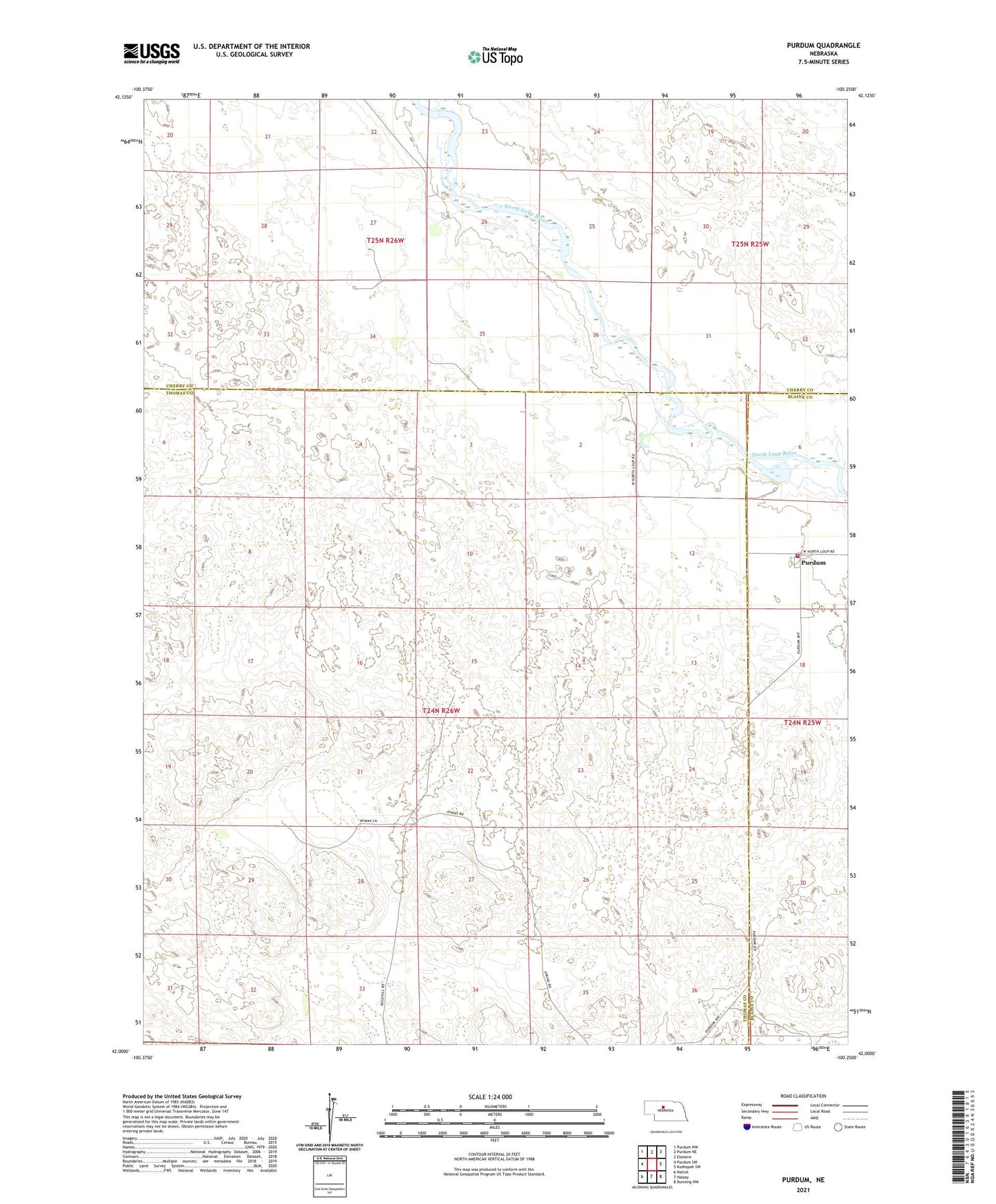 Purdum Nebraska US Topo Map Image