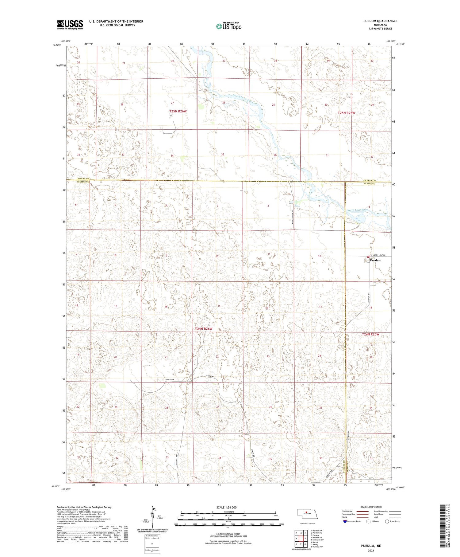 Purdum Nebraska US Topo Map Image