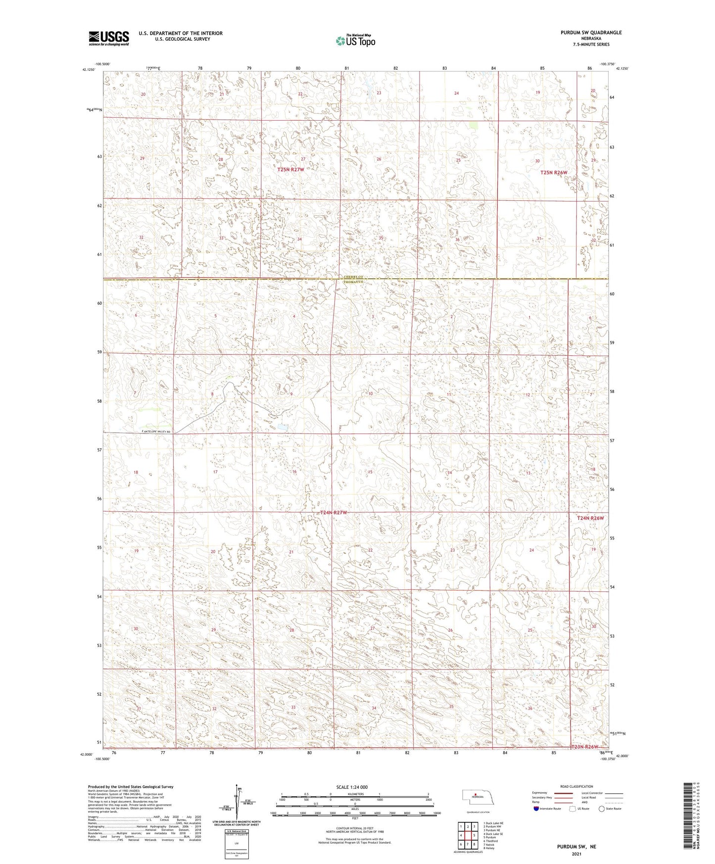 Purdum SW Nebraska US Topo Map Image