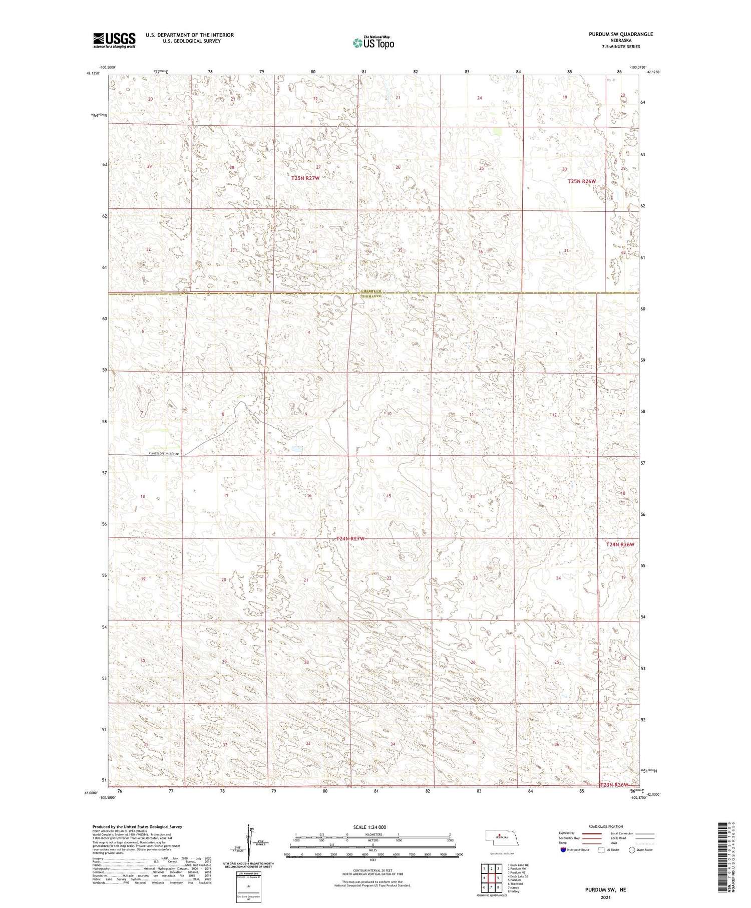 Purdum SW Nebraska US Topo Map Image