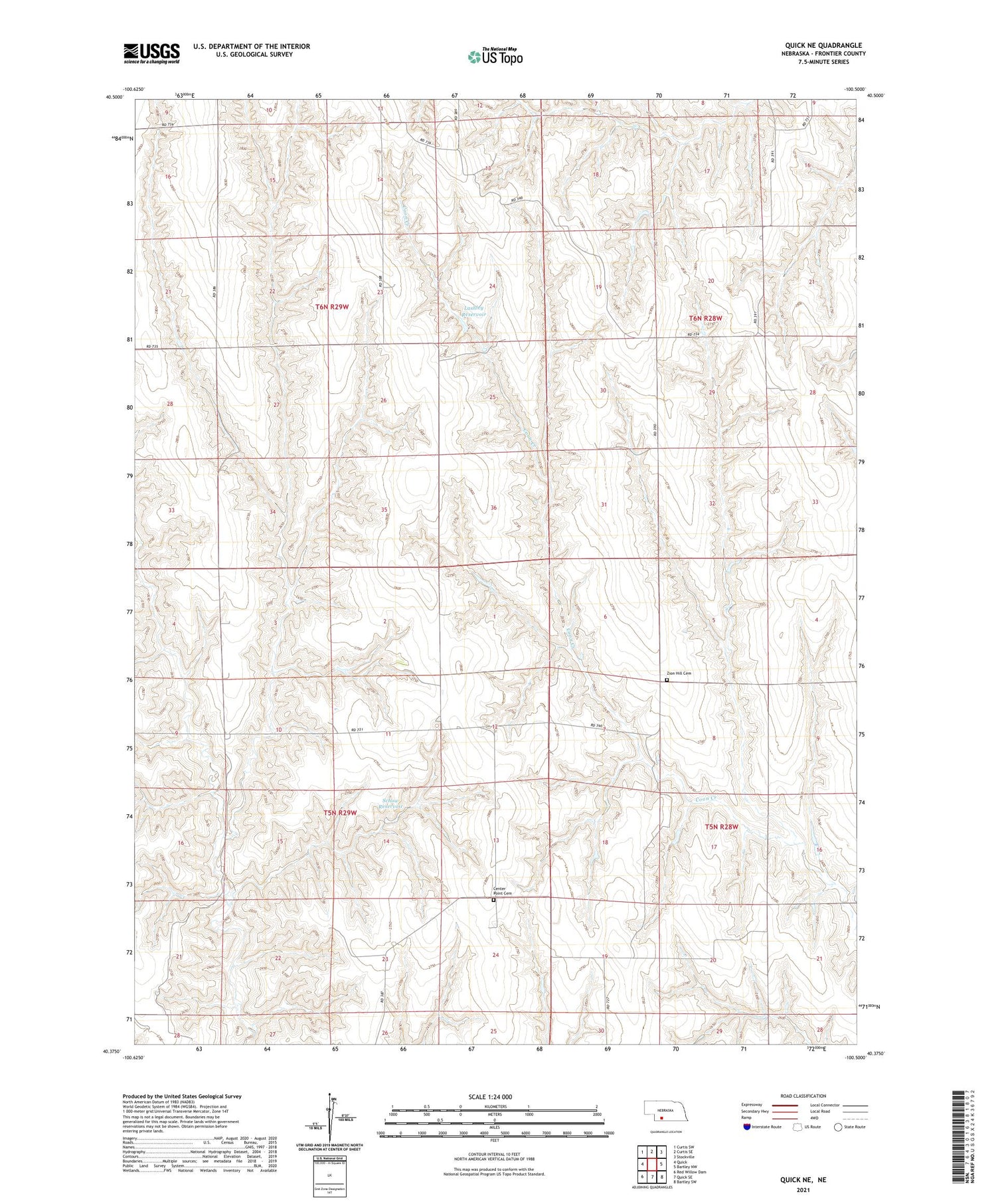 Quick NE Nebraska US Topo Map Image