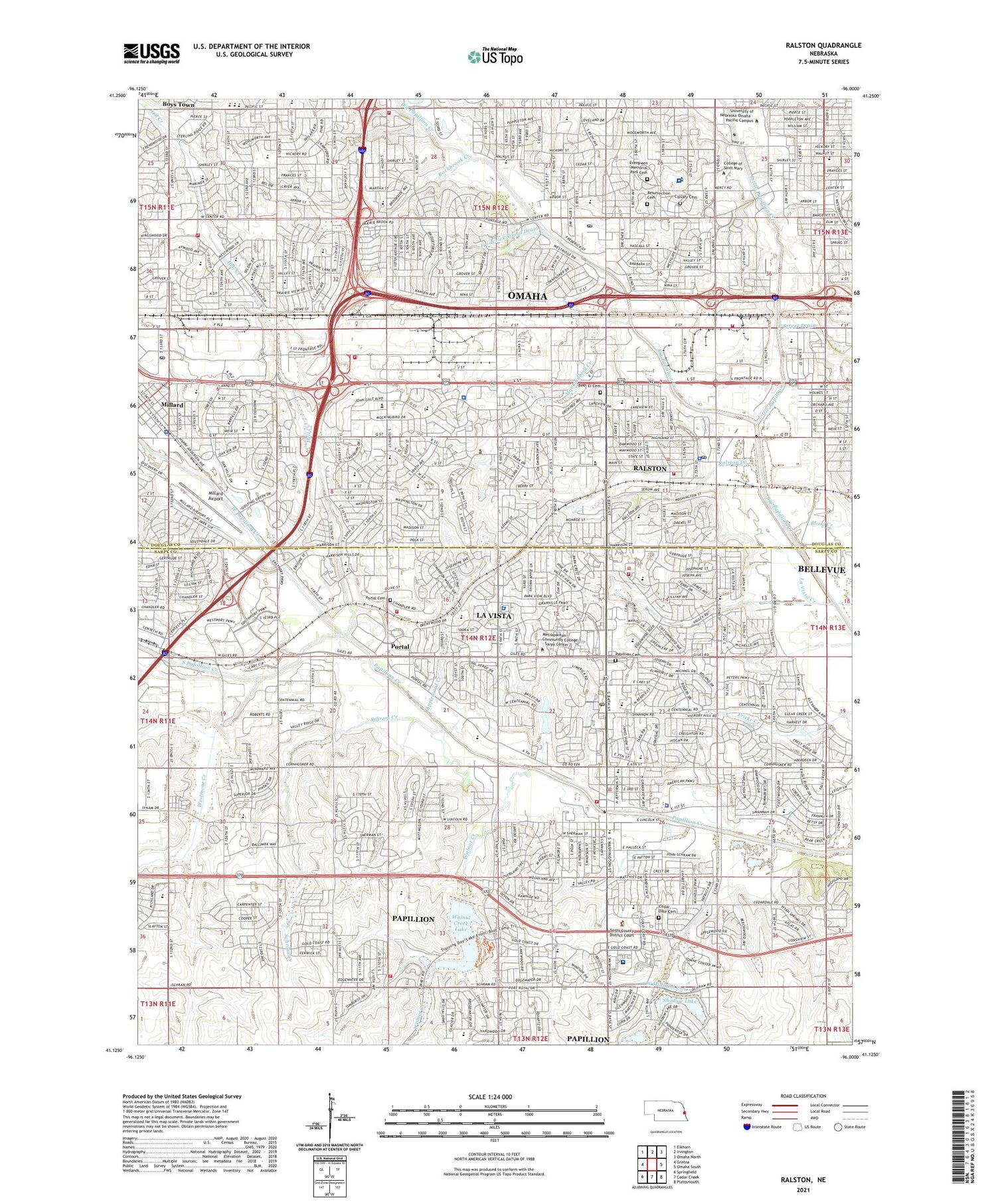 Ralston Nebraska US Topo Map Image
