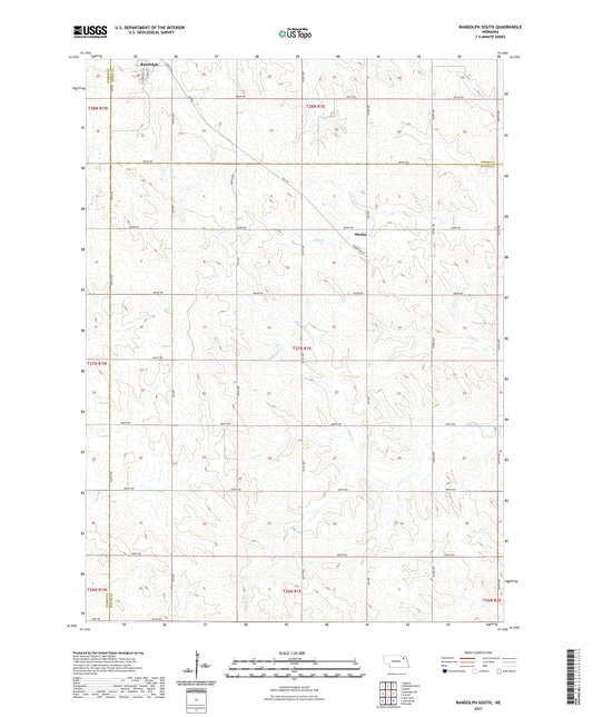 Randolph South Nebraska US Topo Map Image