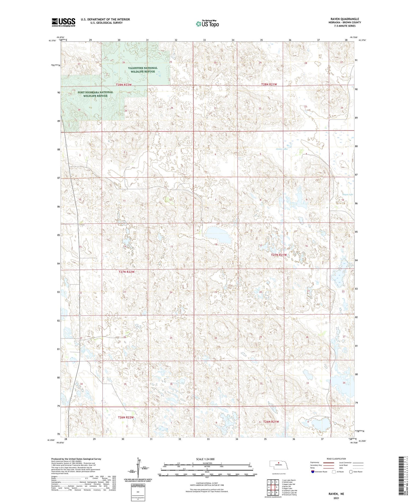 Raven Nebraska US Topo Map Image