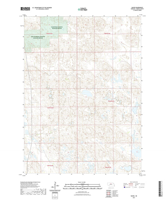 Raven Nebraska US Topo Map Image